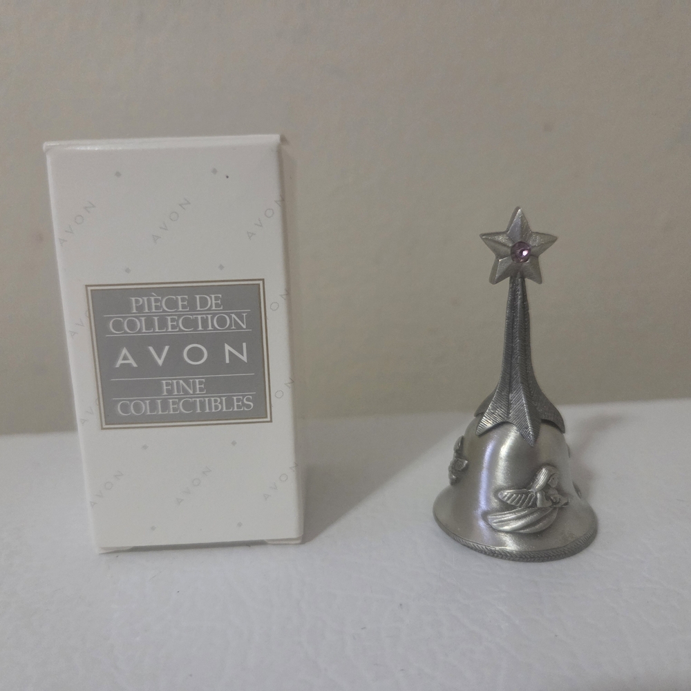 Avon Mini Christmas Pewter bell June